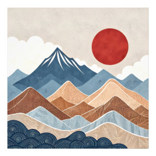 Mountains Sunset Beauty Photo Print