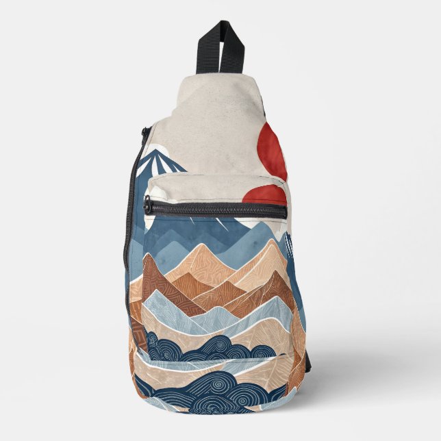 Mountains Sunset Beauty Sling Bag (Front)