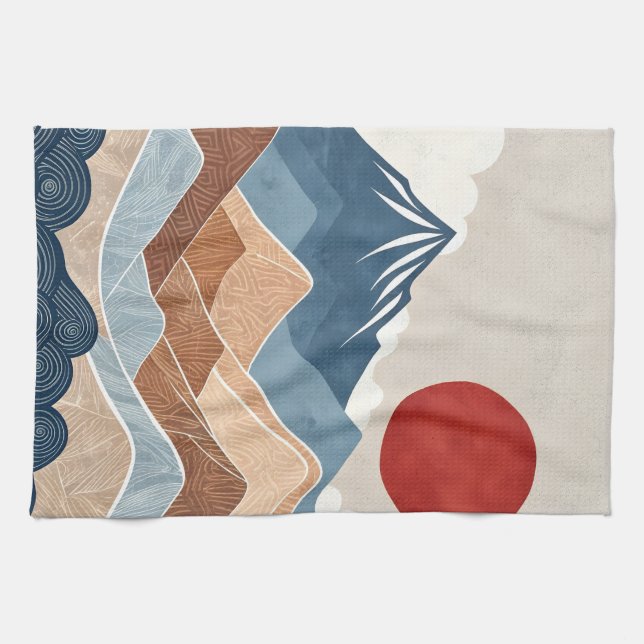Mountains Sunset Beauty Tea Towel (Horizontal)