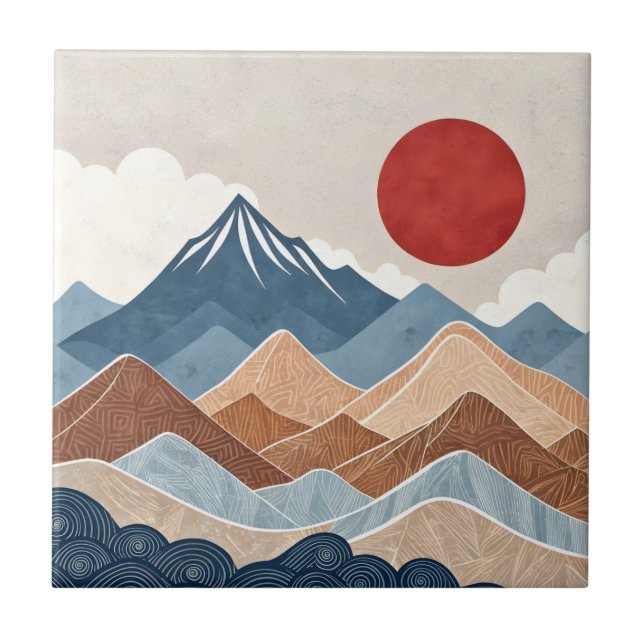 Mountains Sunset Beauty Tile (Front)