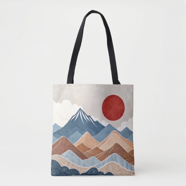 Mountains Sunset Beauty Tote Bag (Front)