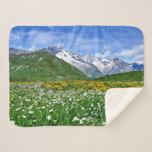 Mountains   Swiss Alps Valley Spring Sherpa Blanket