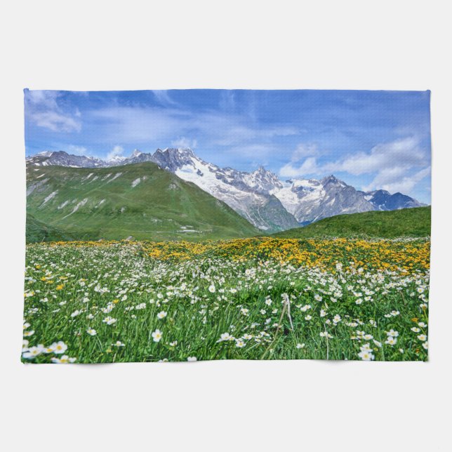 Mountains | Swiss Alps Valley Spring Tea Towel (Horizontal)