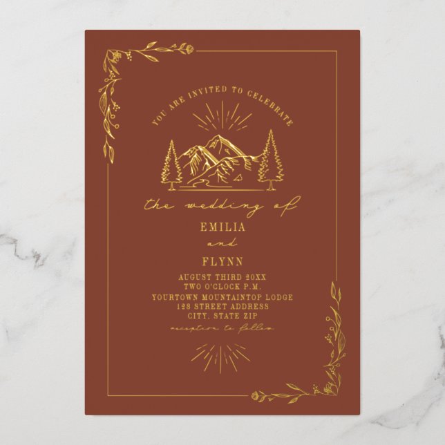 Mountains Terracotta Wedding (Front)