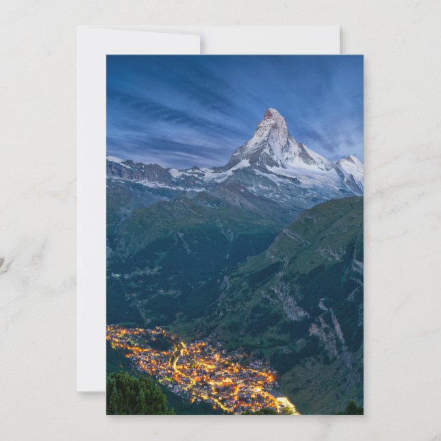 Mountains | The Matterhorn, Zermatt, Swiss Alps Thank You Card (Front)