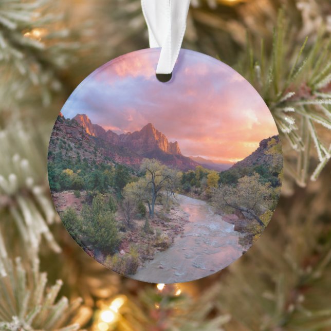 Mountains | The Watchman Zion Nathional Park Utah Ornament (Tree)