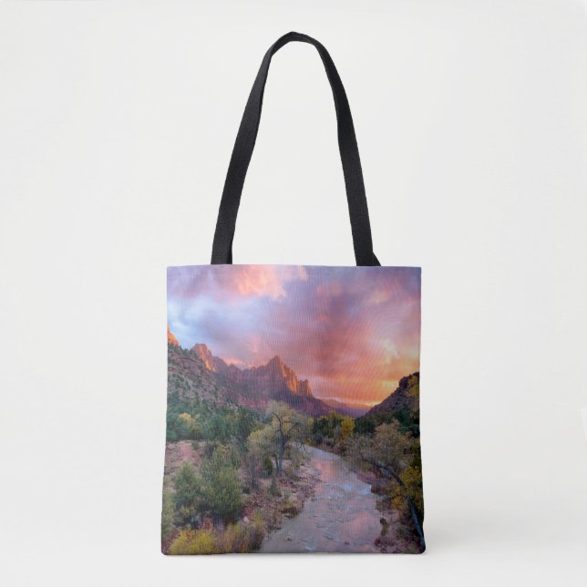 Mountains | The Watchman Zion Nathional Park Utah Tote Bag (Front)