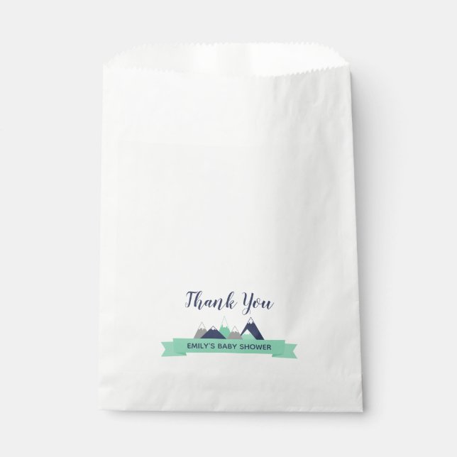 Mountains Themed Baby Shower Favour Bags (Front)