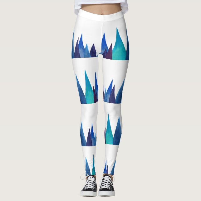 Mountains Top Abstract Art Leggings (Front)