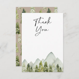 Mountains & Trees Baby Shower Thank You Card