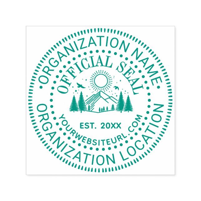 Mountains Trees Official Seal Name Loc URL Est Dt Self-inking Stamp (Design)