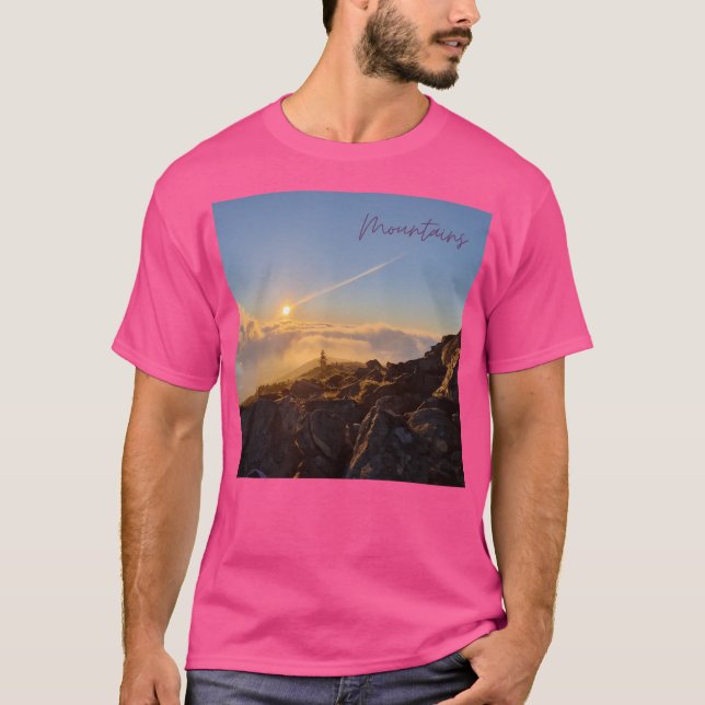 Mountains Trekking Hiking Climbing Active T-Shirt (Front)