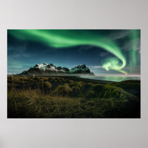 Mountains Vestrahorn Mountain, Iceland Poster