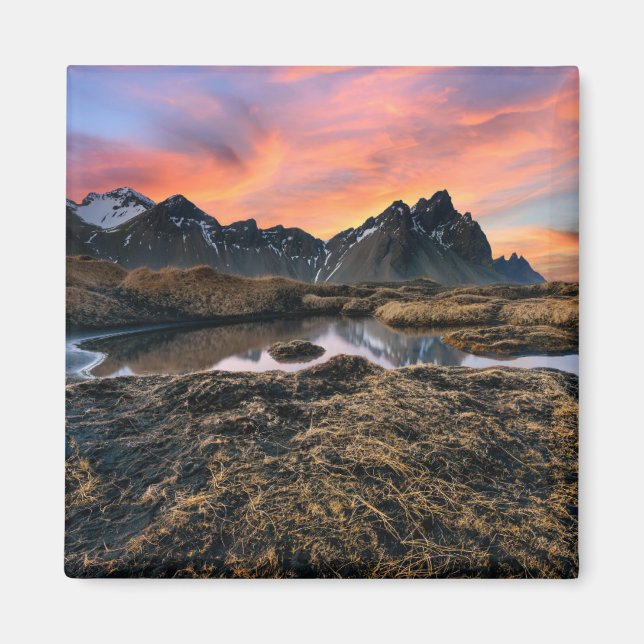 Mountains | Vesturhorn Mountain Iceland Magnet (Front)