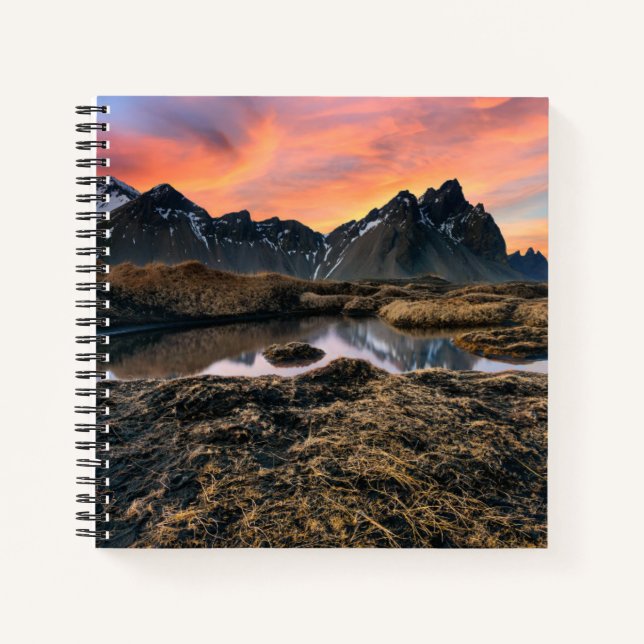 Mountains | Vesturhorn Mountain Iceland Notebook (Front)