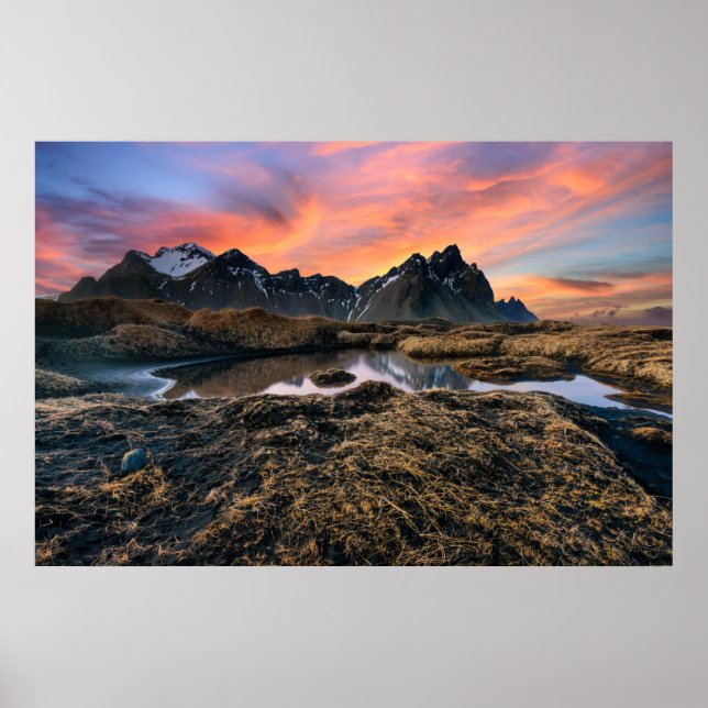 Mountains | Vesturhorn Mountain Iceland Poster (Front)