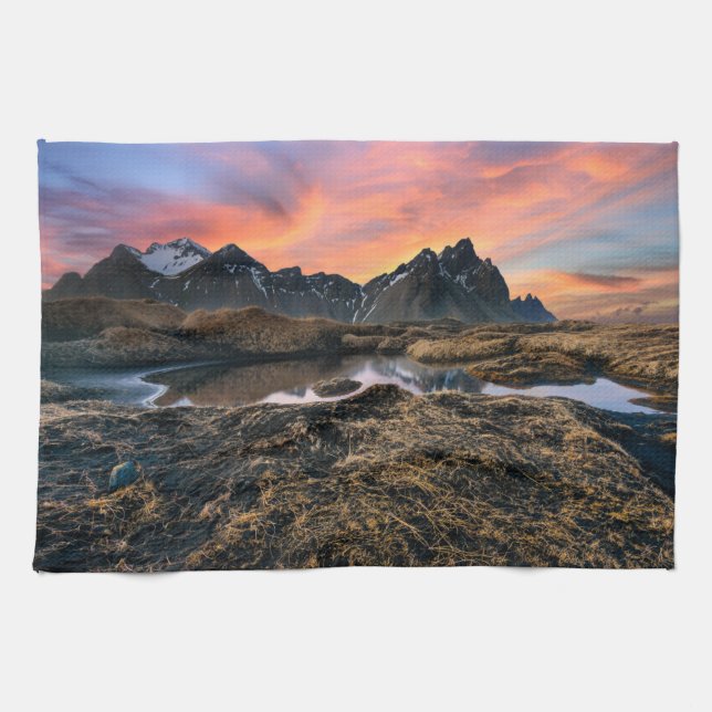 Mountains | Vesturhorn Mountain Iceland Tea Towel (Horizontal)