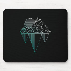 Mountains Vintage Hiking Camping Trekking Climbing Mouse Mat