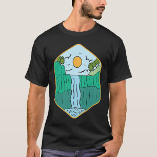 Mountains Waterfall Landscape Nature Hiking Holida T-Shirt