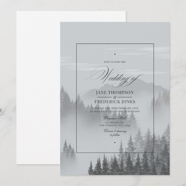 Mountains Wedding Invitation (Front/Back)