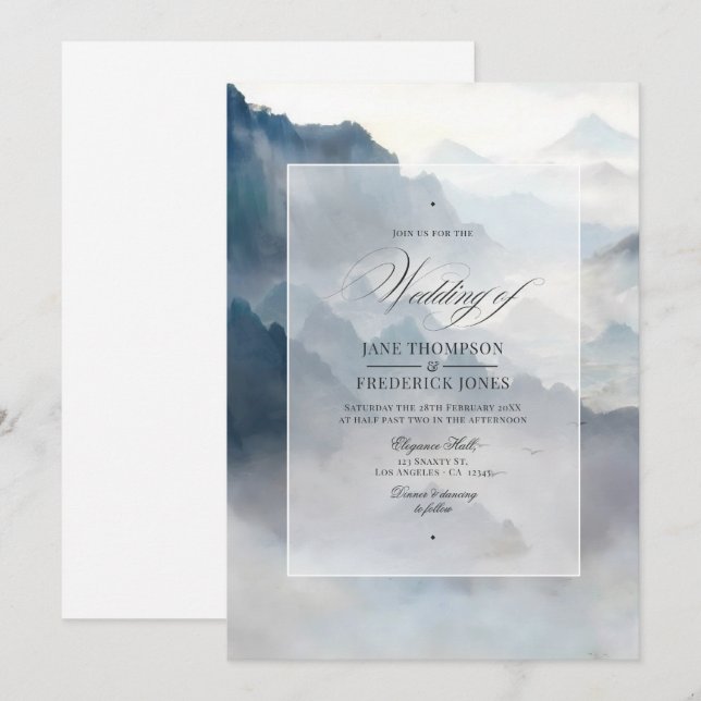 Mountains Wedding Invitation (Front/Back)