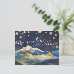 Mountains Were Calling Photo Wedding Announcement Postcard