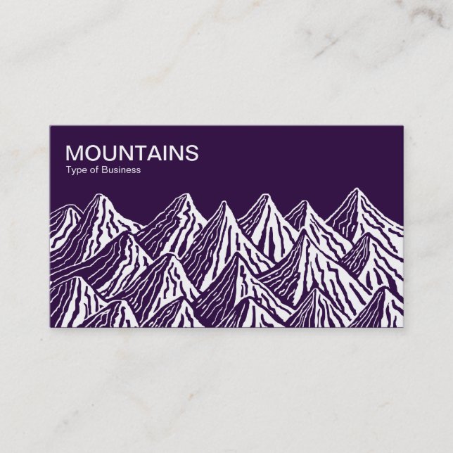 Mountains - White and Deep Purple 25003a Business Card (Front)