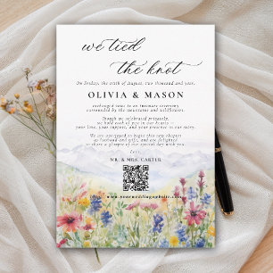 Mountains Wildflowers Meadow Wedding Announcement