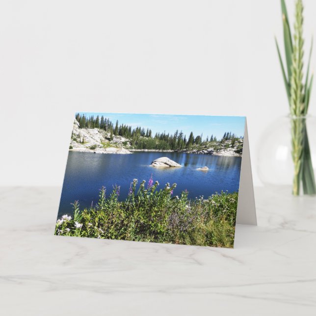 Mountains Wildflowers, Utah, Blank Greeting      Card (Front)