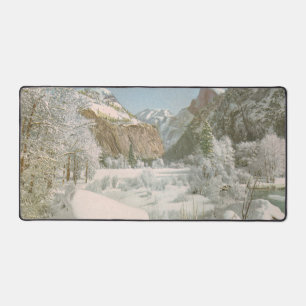 Mountains Winter Snow Vintage Holiday Christmas Desk Mat
