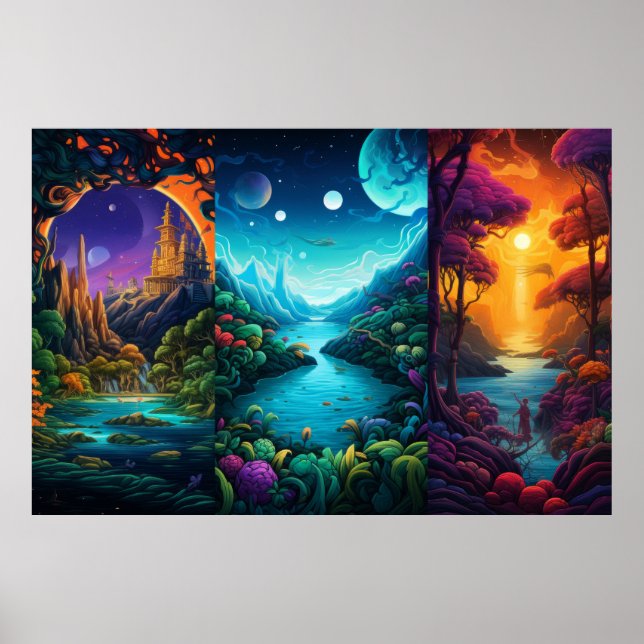 Mountains with beautiful lake poster (Front)