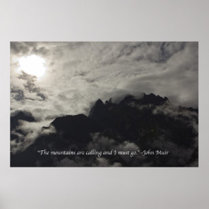 Mountains with Quote - Large Poster