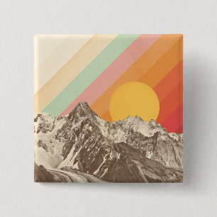 Mountainscape 1   Florent Bodart 15 Cm Square Badge