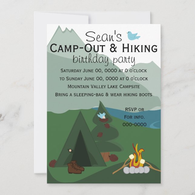 Mountainscape Camping Invitation (Front)
