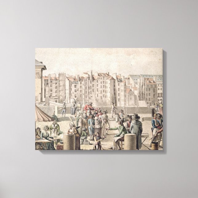 Mountebanks and Promenaders on the Pont Canvas Print (Front)