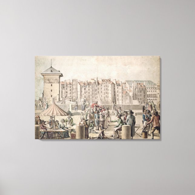 Mountebanks and Promenaders on the Pont Canvas Print (Front)