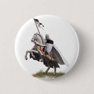 Mounted Knight Templar 6 Cm Round Badge