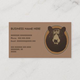 Mounted Taxidermy Bear Head Graphic Business Card