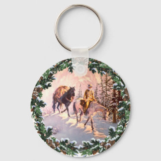 MOUNTIAN MAN & WREATH by SHARON SHARPE Key Ring