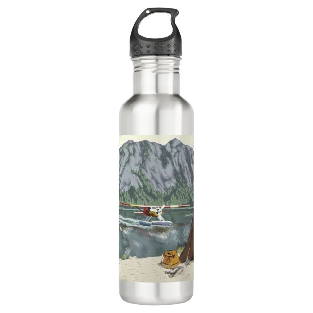 Mountian Plane Adventure Travel 710 Ml Water Bottle (Front)