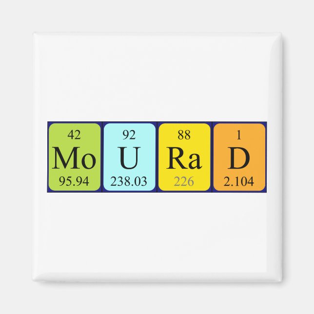 Mourad periodic table name magnet (Front)