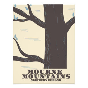 mourne mountains northern ireland travel poster