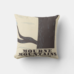 mourne mountains northern ireland travel poster cushion