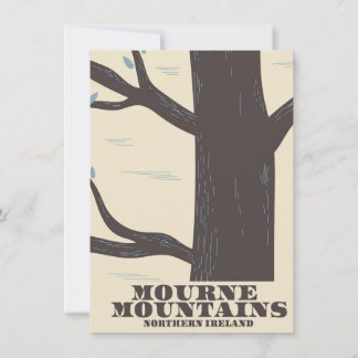 mourne mountains northern ireland travel poster invitation