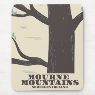 mourne mountains northern ireland travel poster mouse mat