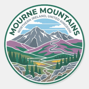 Mourne Mountains United Kingdom Classic Round Sticker