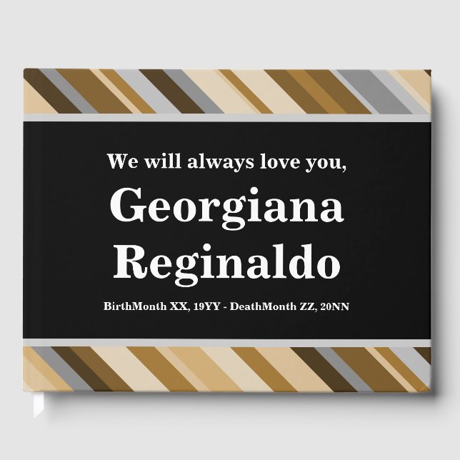 Mournful and Elegant Memorial Guest Book (Front)