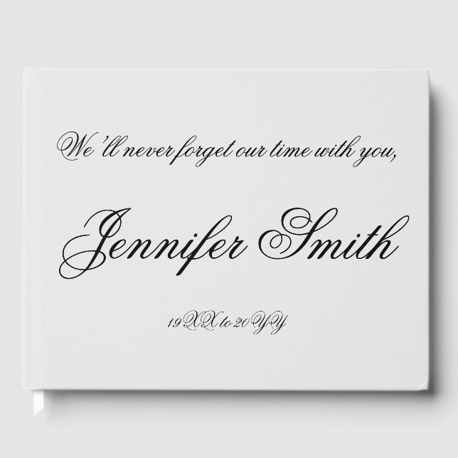 Mournful and Elegant Memories Guestbook (Front)