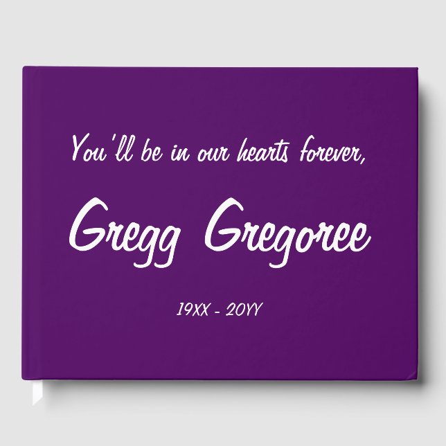 Mournful and Subdued Memorial Guestbook (Front)