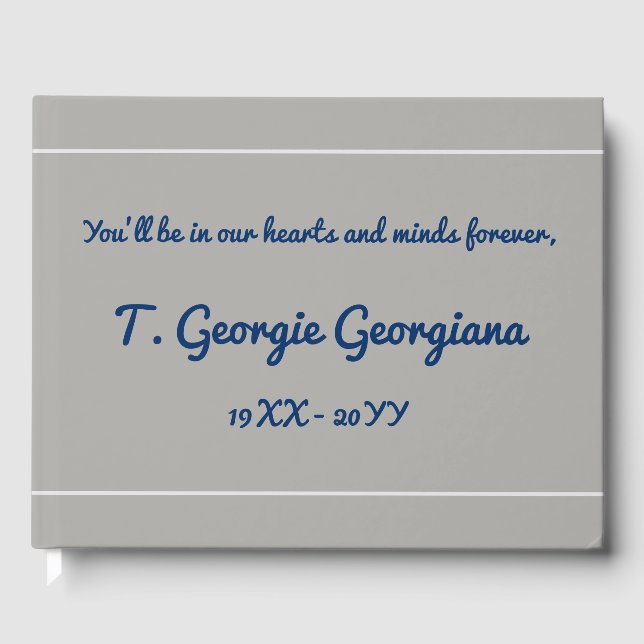 Mournful, Customised Funeral/Memorial Guest Book (Front)